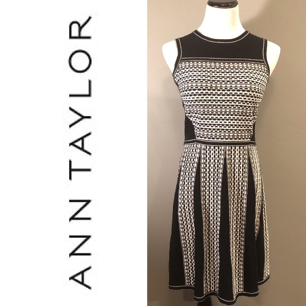 Ann Taylor knit dress black & white sz SP